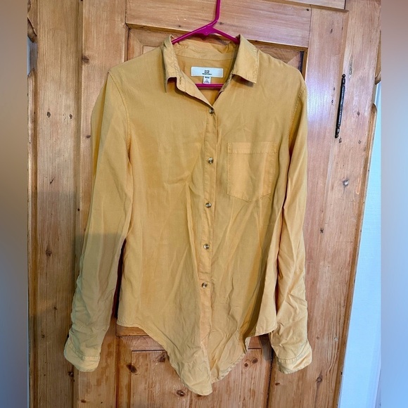 🎉Thread & Supply Button Down Shirt Long Sleeve Front Tie Option Size Medium - Picture 1 of 9